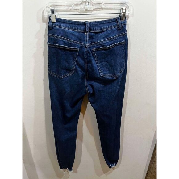 Refuge Jeans Womens 5 Skinny Blue Mid Rise Distressed Stretch Denim Festival Y2K - Picture 2 of 7